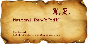Mattoni Renátó névjegykártya